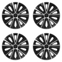 Puklice pre Peugeot (nové logo) 15 RAPIDE silver and black