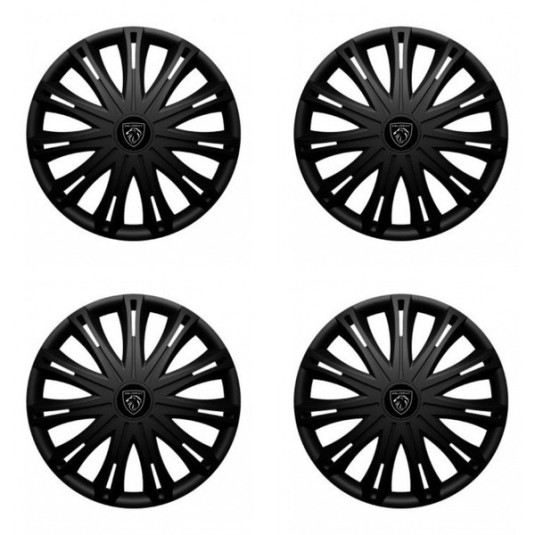 Puklice pre Peugeot (nové logo) 15 SPARK BLACK