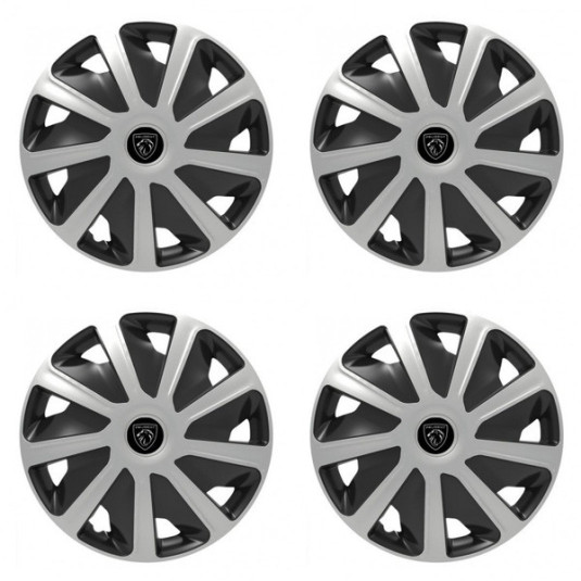 Puklice pre Peugeot (nové logo) pre dodávky 15 Craft silver and black