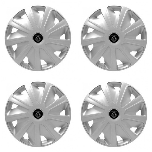 Puklice pre Peugeot (nové logo) pre dodávky 15 Craft silver