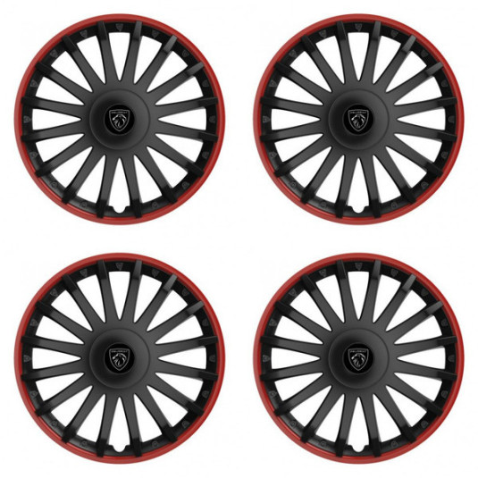 Puklice pre Peugeot (nové logo) 16 CRYSTAL RO black