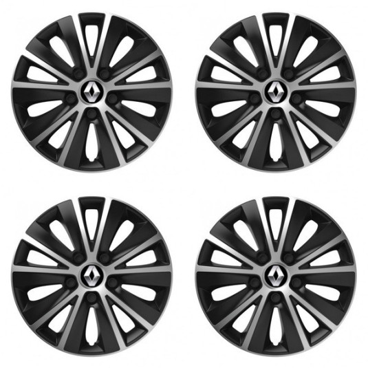 Puklice pre Renault (staršie logo) 14 RAPIDE silver and black