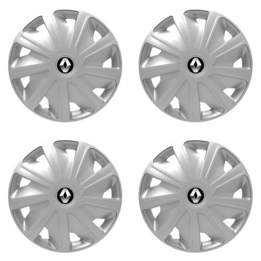 Puklice pre Renault (staršie logo) pre dodávky 15 Craft silver