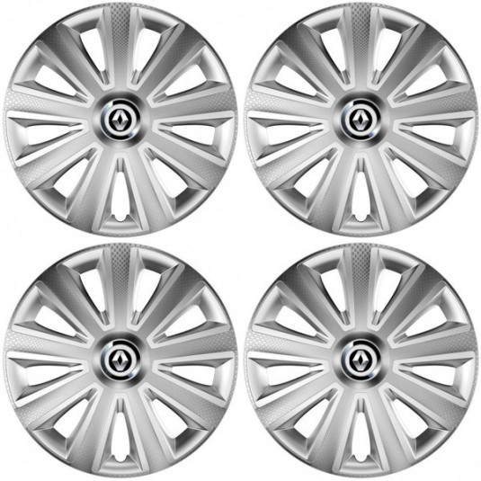 Puklice pre Renault (staršie logo) 16 Aviator carbon RC 16 silver