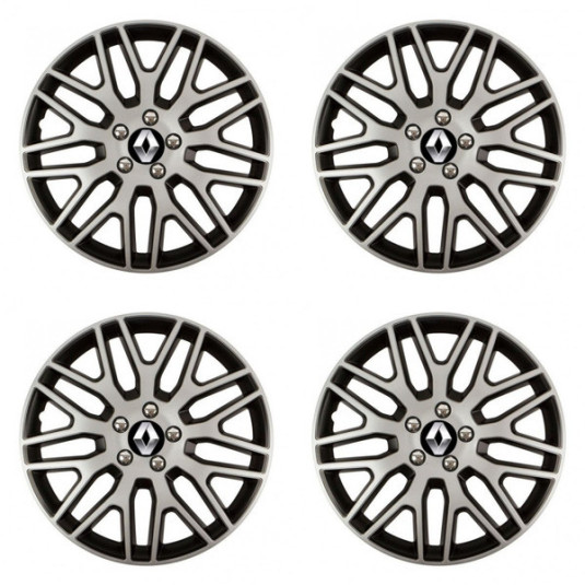 Puklice pre Renault (staršie logo) 16 Dakar NC silver and black