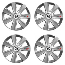 Puklice pre Renault (staršie logo) 16 GTX CARBON silver