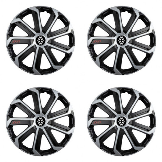 Puklice pre Renault (nové logo) 14 Evo black&silver