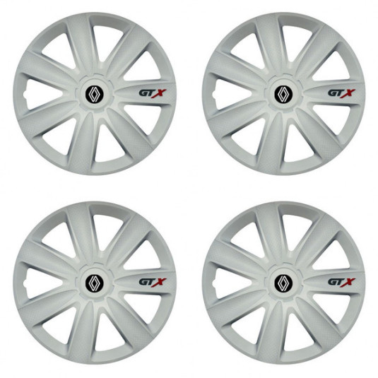 Puklice pre Renault (nové logo) 15 GTX carbon white