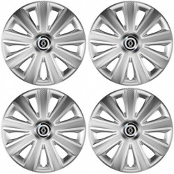 Puklice pre Renault (nové logo) 15 Aviator carbon silver