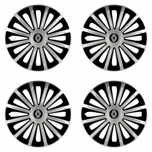 Puklice pre Renault (nové logo) 15 TREND silver and black