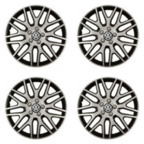 Puklice pre VW (čierne) 14 Dakar NC silver and black