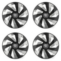 Puklice pre VW (čierne) 14 Vector RC black and silver