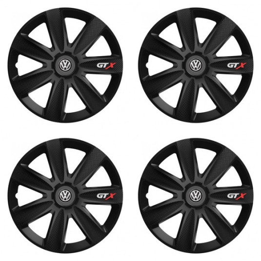 Puklice pre VW (čierne) 14 GTX CARBON black