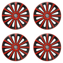 Puklice pre VW (čierne) 16 TREND red and black