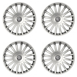 Puklice pre VW (čierne) 16 CRYSTAL silver