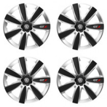 Puklice pre VW (čierne) 16 GTX CARBON silver/black