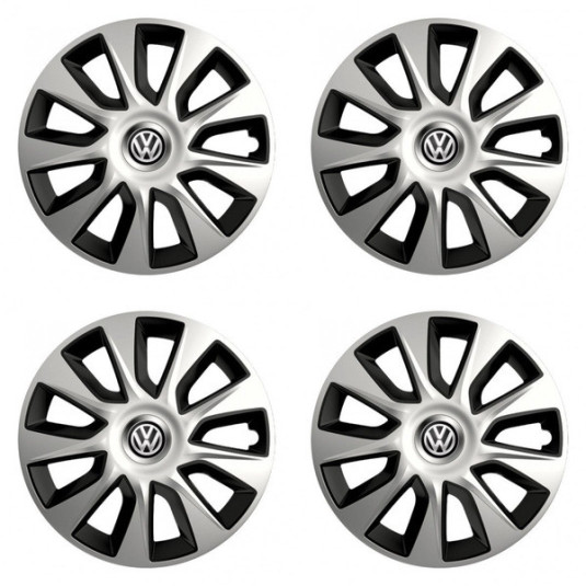 Puklice pre VW (čierne) 16 STRATOS double colour