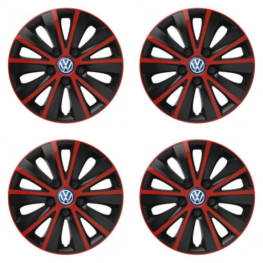 Puklice pre VW (modré) 14 RAPIDE red and black