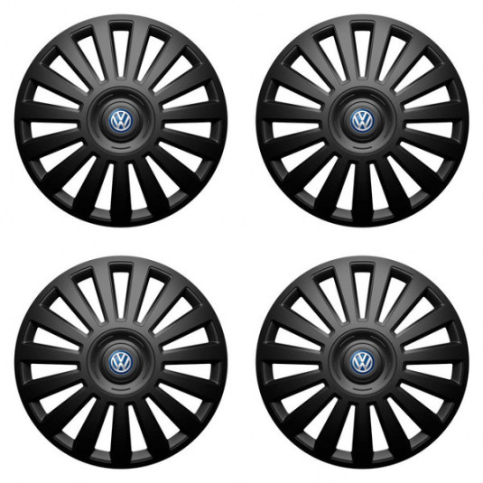 Puklice pre VW (modré) 15 Luxury black