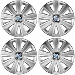 Puklice pre VW (modré) 15 Aviator carbon silver