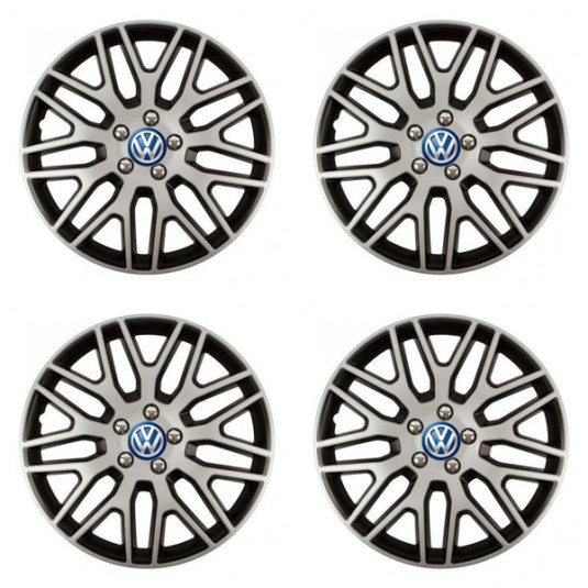 Puklice pre VW (modré) 15 Dakar NC silver and black