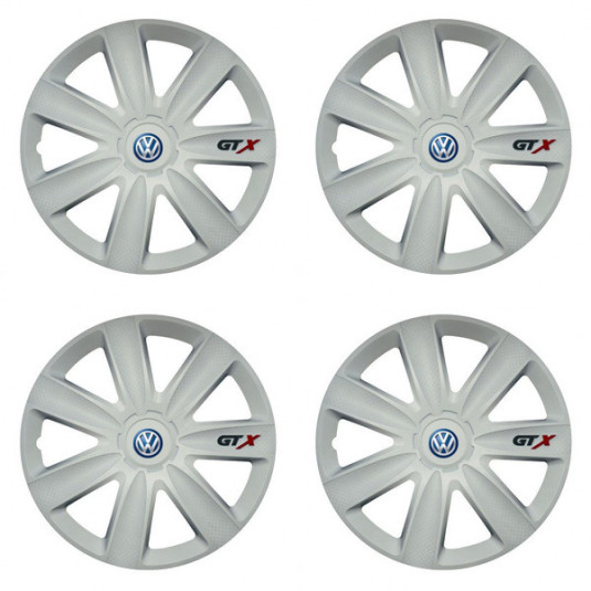 Puklice pre VW (modré) 16 GTX carbon white