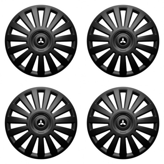 Puklice pre Mitsubishi (strieborné) 14 Luxury black