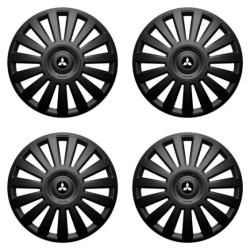 Puklice pre Mitsubishi (strieborné) 14 Luxury black