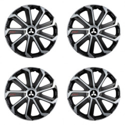 Puklice pre Mitsubishi (strieborné) 14 Evo black&silver