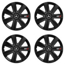 Puklice pre Mitsubishi (strieborné) 14 GTX CARBON black