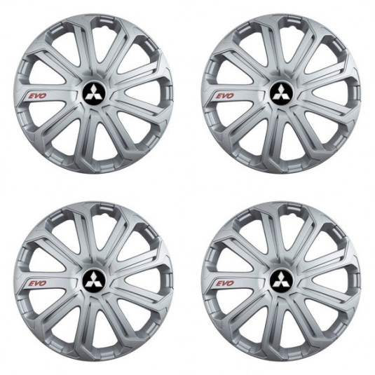Puklice pre Mitsubishi (strieborné) 15 Evo silver