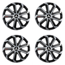Puklice pre Mitsubishi (strieborné) 15 Evo black&silver