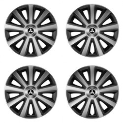 Puklice pre Mitsubishi (strieborné) 15 Aviator carbon silver&black