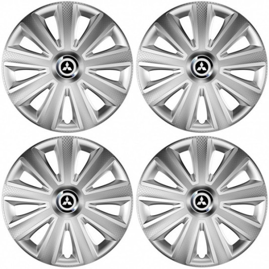 Puklice pre Mitsubishi (strieborné) 15 Aviator carbon silver