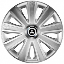 Puklice pre Mitsubishi (strieborné) 15 Aviator carbon silver