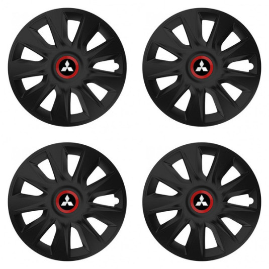 Puklice pre Mitsubishi (strieborné) 15 STRATOS RR black