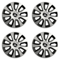 Puklice pre Mitsubishi (strieborné) 15 STRATOS double colour - výpredaj