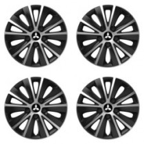 Puklice pre Mitsubishi (strieborné) 15 RAPIDE silver and black
