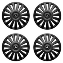 Puklice pre Mitsubishi (strieborné) 16 Luxury black