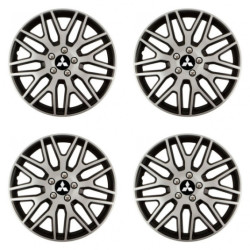 Puklice pre Mitsubishi (strieborné) 16 Dakar NC silver and black