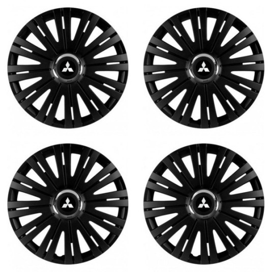 Puklice pre Mitsubishi (strieborné) 16 ACTIVE RC BLACK