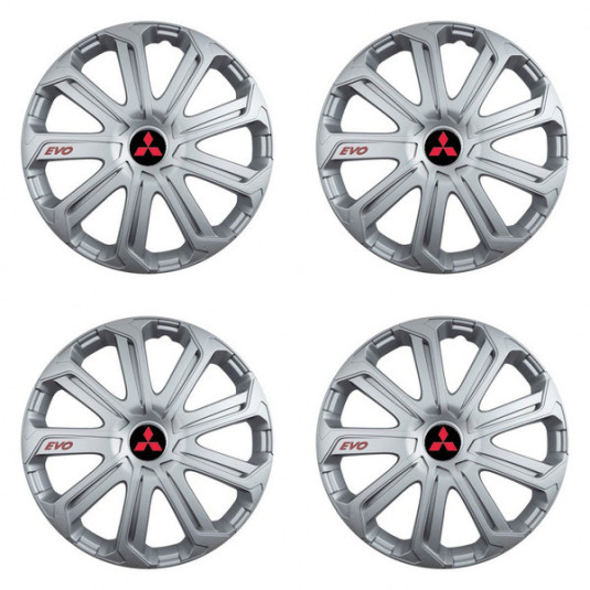 Puklice pre Mitsubishi (červené) 14 Evo silver