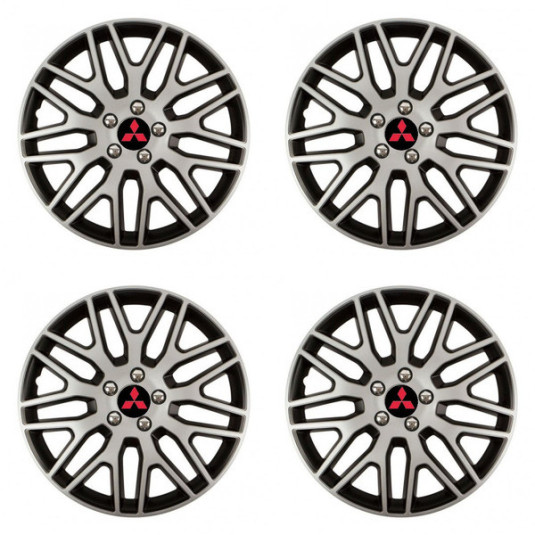 Puklice pre Mitsubishi (červené) 14 Dakar NC silver and black