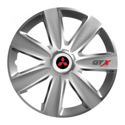 Puklice pre Mitsubishi (červené) 14 GTX CARBON silver