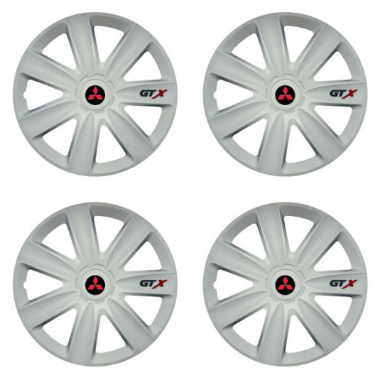 Puklice pre Mitsubishi (červené) 15 GTX carbon white