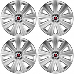 Puklice pre Mitsubishi (červené) 15 Aviator carbon silver