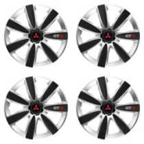 Puklice pre Mitsubishi (červené) 15 GTX CARBON silver/black