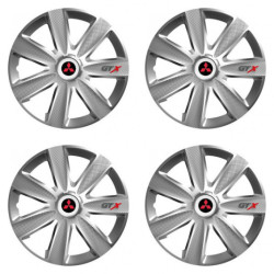 Puklice pre Mitsubishi (červené) 15 GTX CARBON silver