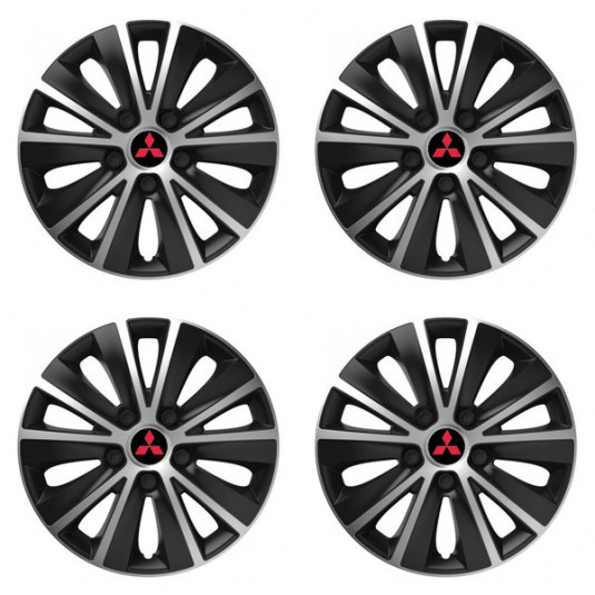 Puklice pre Mitsubishi (červené) 15 RAPIDE silver and black