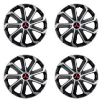 Puklice pre Mitsubishi (červené) 16 Evo black&silver